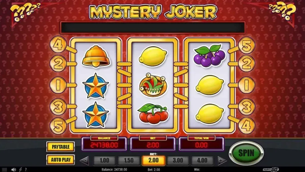 Mystery Joker Herní automat Mystery Joker se symboly ovoce a žolíka